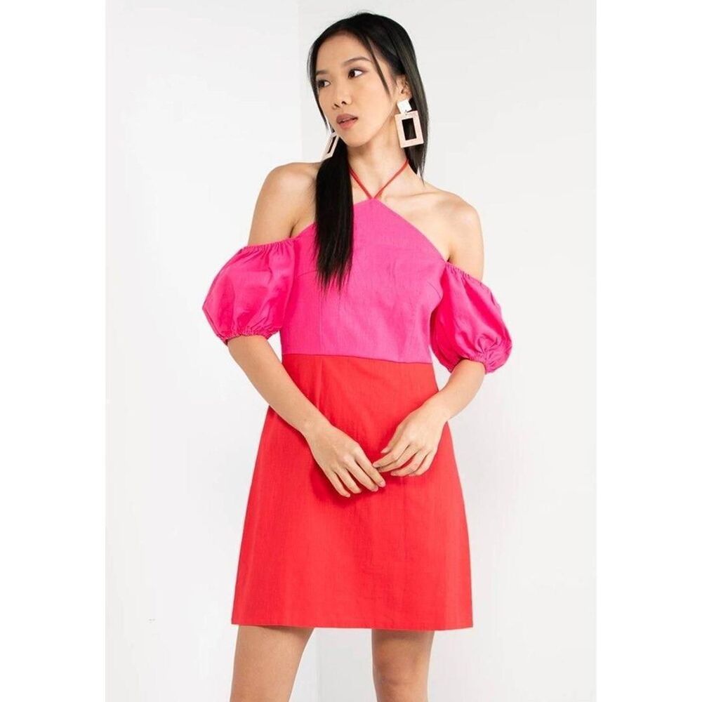 Never-fully-dressed Women's Pink and Red Dress Size 8